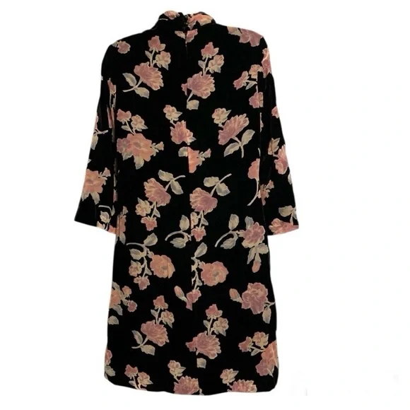 Nanette Lepore Floral Velvet-Like Dress | Soft Luxe Feel | Keyhole Neckline - Picture 2 of 13